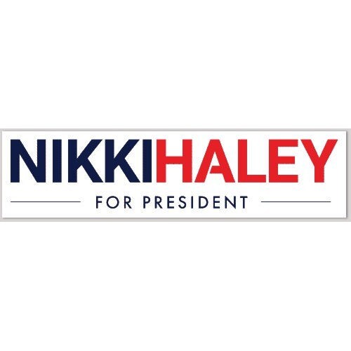 Nikki Haley 2024 For President 2024 2.25x9 Inches Vinyl Bumper Sticker