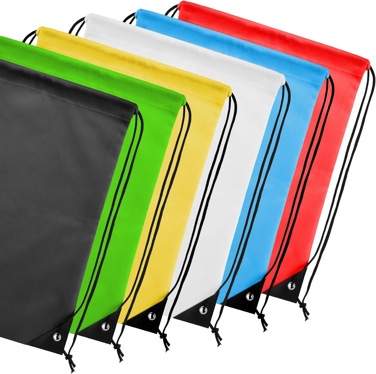 6Pcs Drawstring Backpacks Bulk String Bag Cinch Sack Pack Storage Knapsack Polye