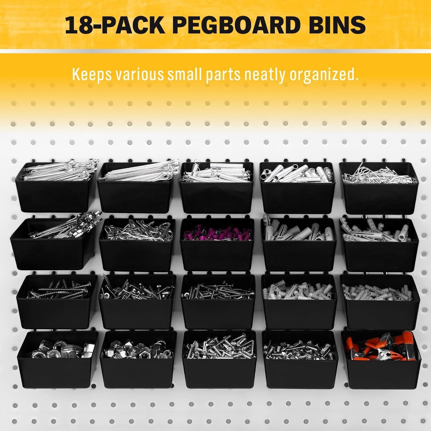Heavy Duty Black Pegboard Hooks Set