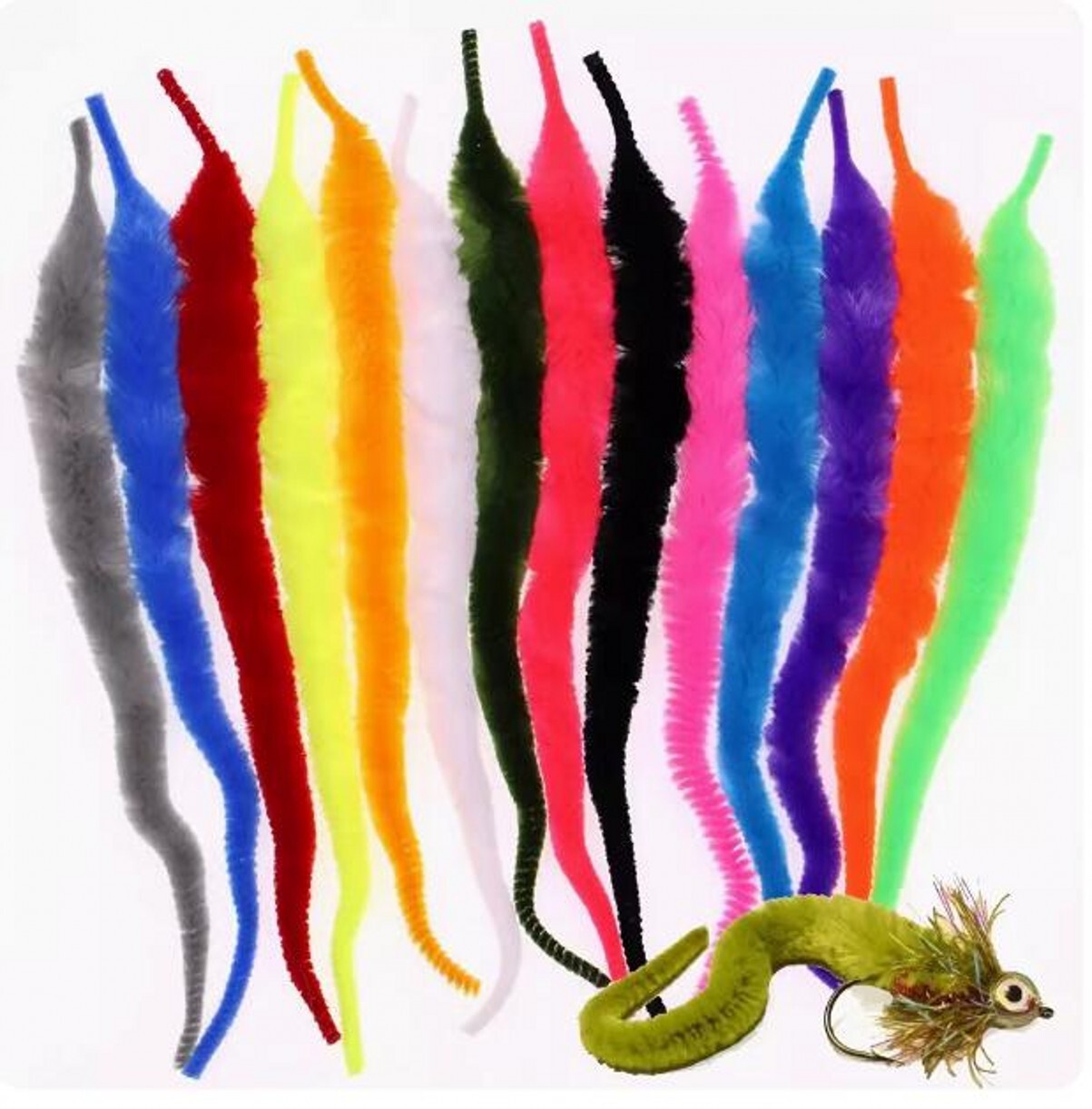 12 Color Magnum Dragon Tail Saltwater Fly Fishing Baitfish Streamers Tying Mater