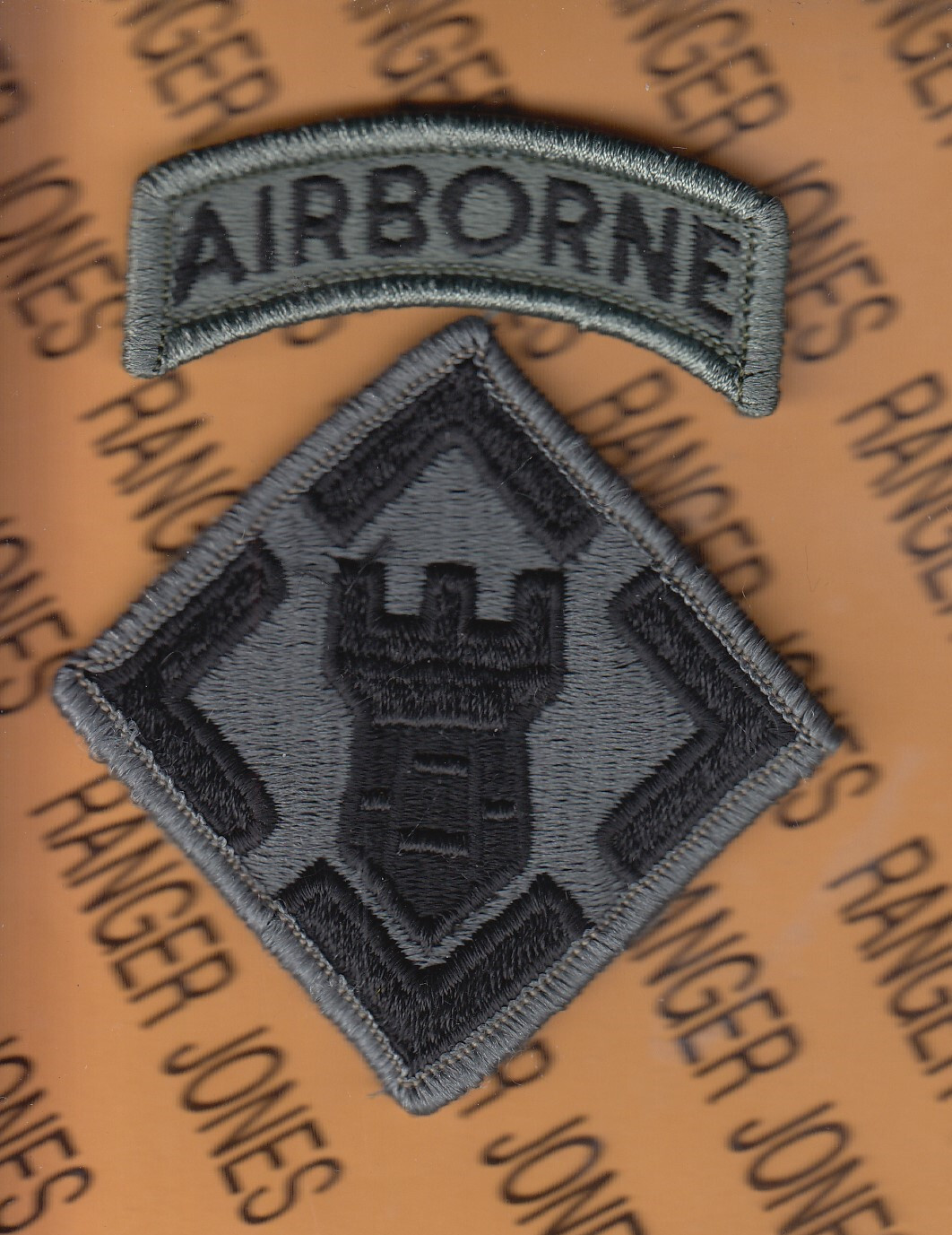 US Army 20th Engineer Brigade Airborne ACU w/ HOOK ~3.75" shoulder patch m/e
