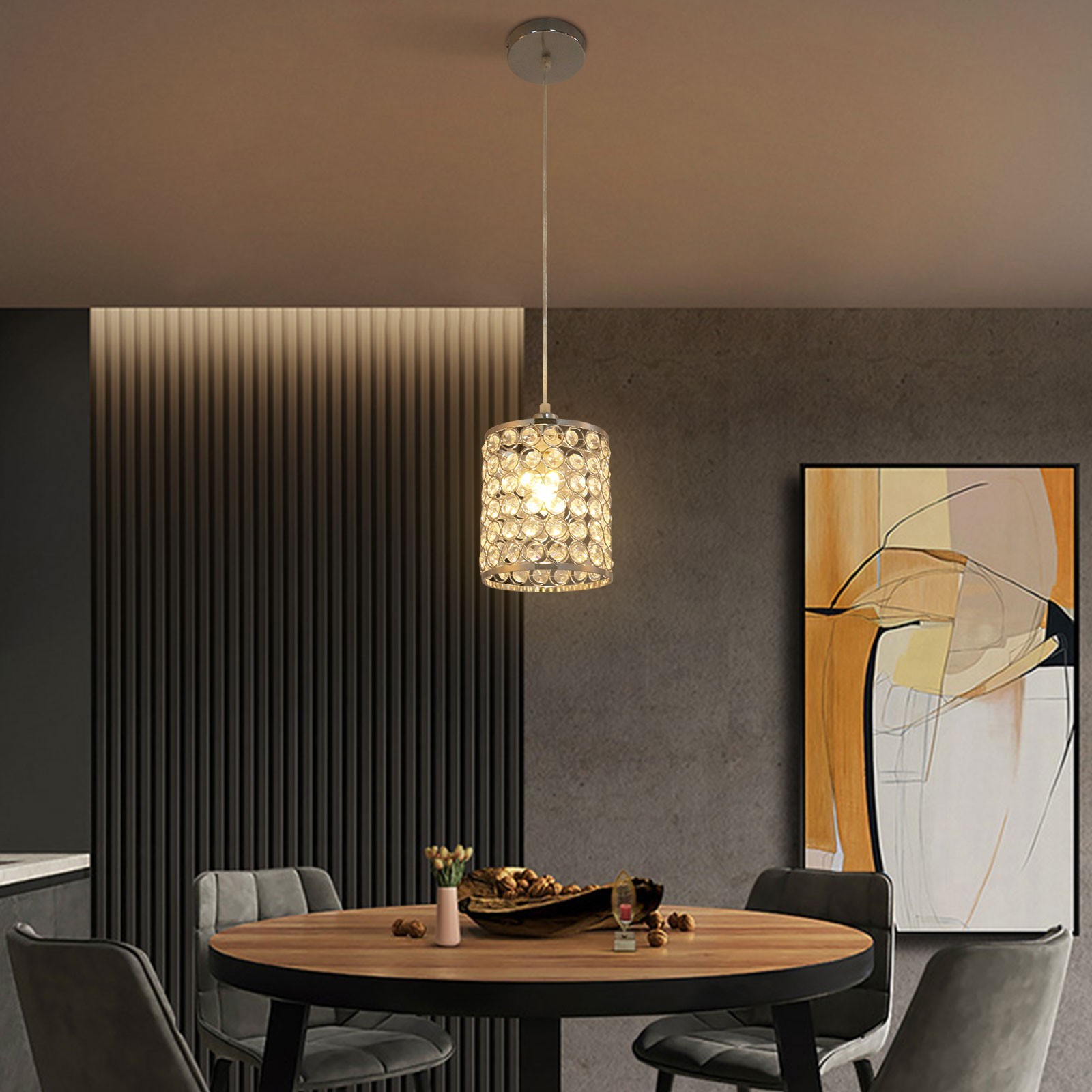 Crystal Pendant Light Modern Indoor Decor Pendant Lighting Ceiling Hanging Light