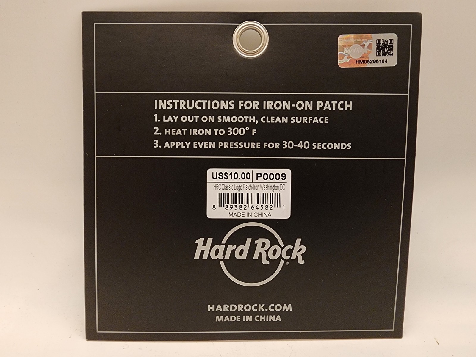 HARD ROCK CAFE, Washington. D.C., CLASSIC LOGO, IRON-ON PATCH