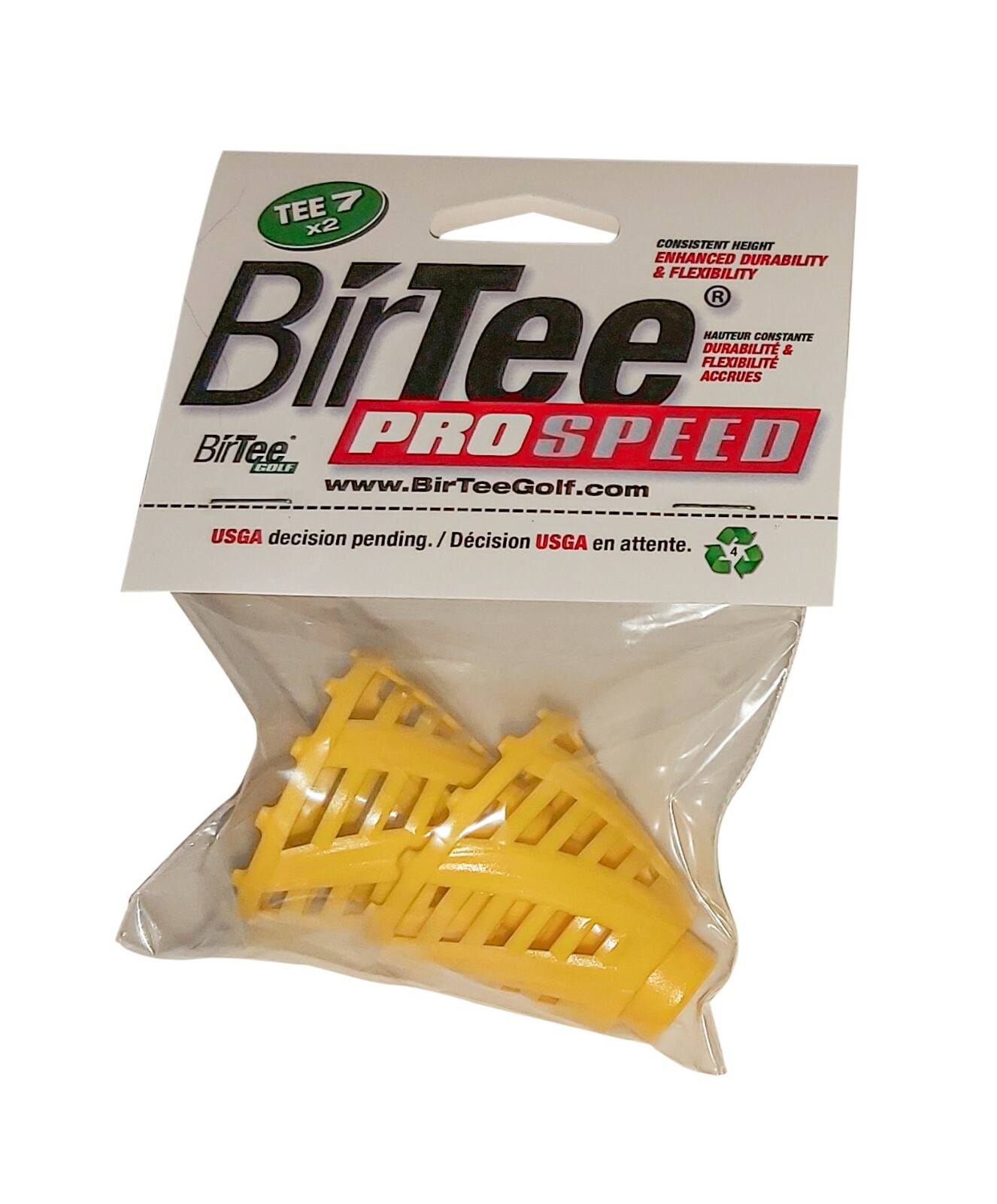 BirTee Pro Golf Tees - Size #7 (1 3/4") - 2 Tees Per Pack For Winter/Simulators