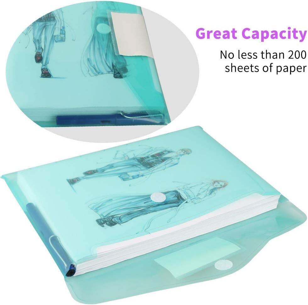 11 Pack Plastic Poly Filing Envelopes Clear Document Folders Letter A4 Size