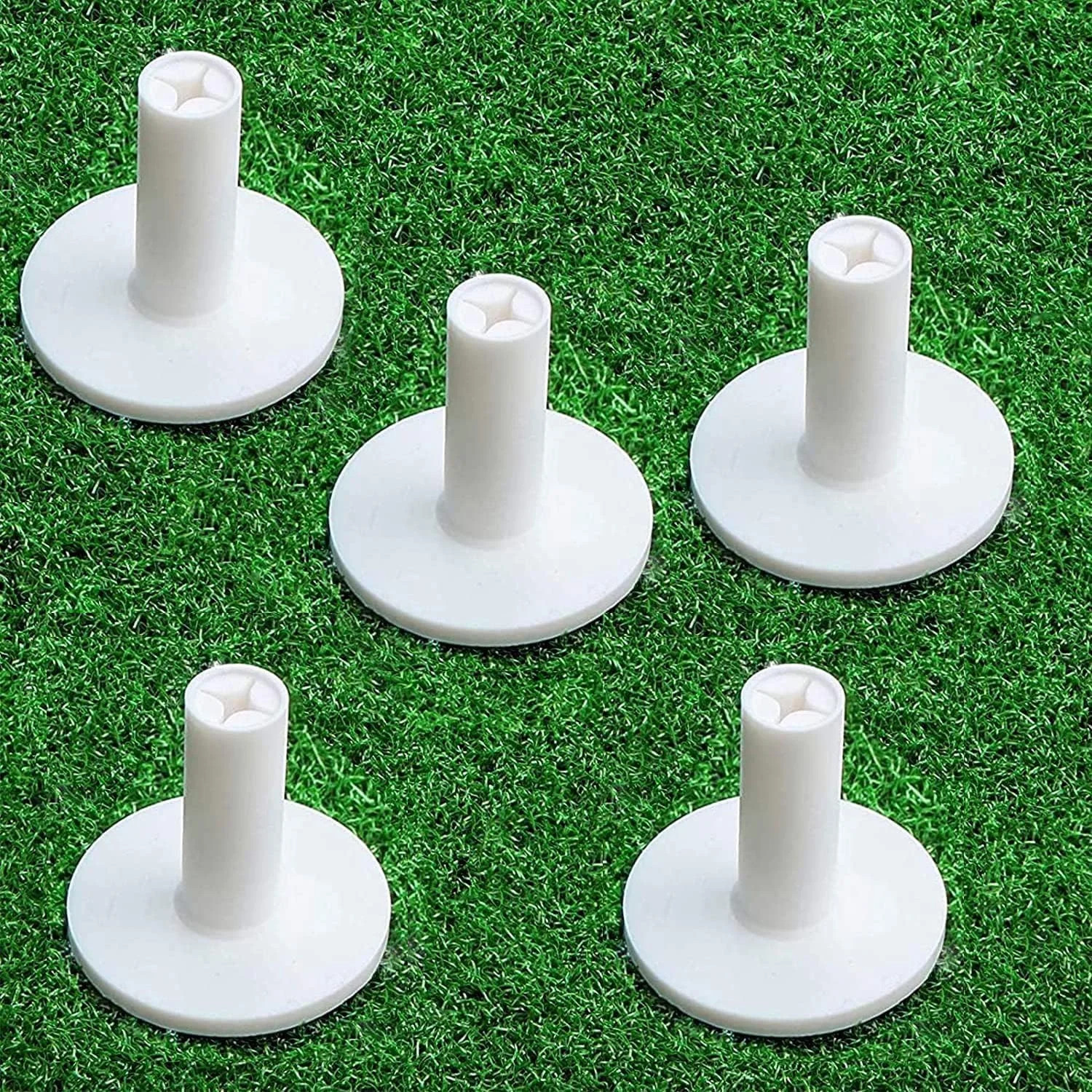 Golf Rubber Tee Driving Range Value 5 Pack for Indoor Outdoor Practice Mat, Tee