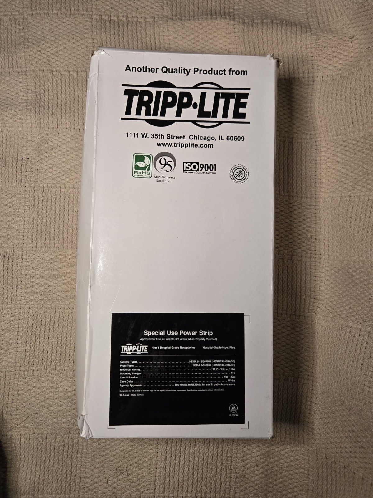 Tripp Lite PS615HG20AOEM Medical Grade PWR Strip 6-Outlet 20A UL1363A NEW IN BOX