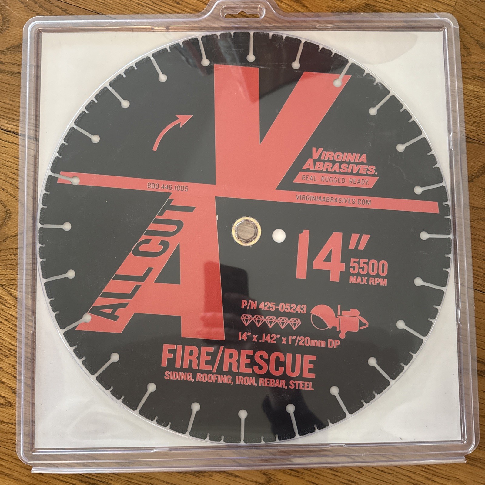 VIRGINIA ABRASIVES Fire Rescue Diamond Blade Diamond 14" ALL CUT