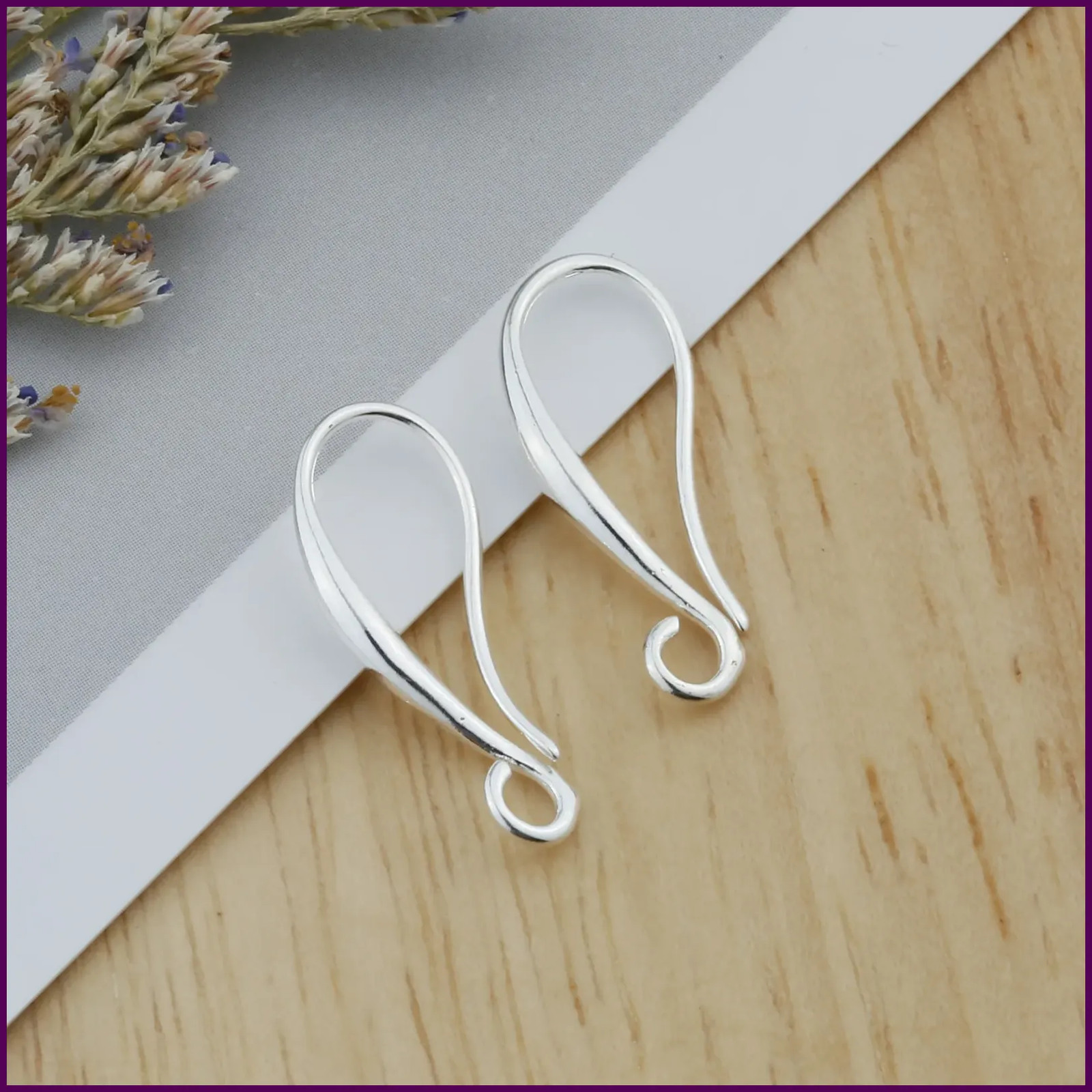 10-50PCS Silver Color Earring Clasps Hooks Jewelry Findings