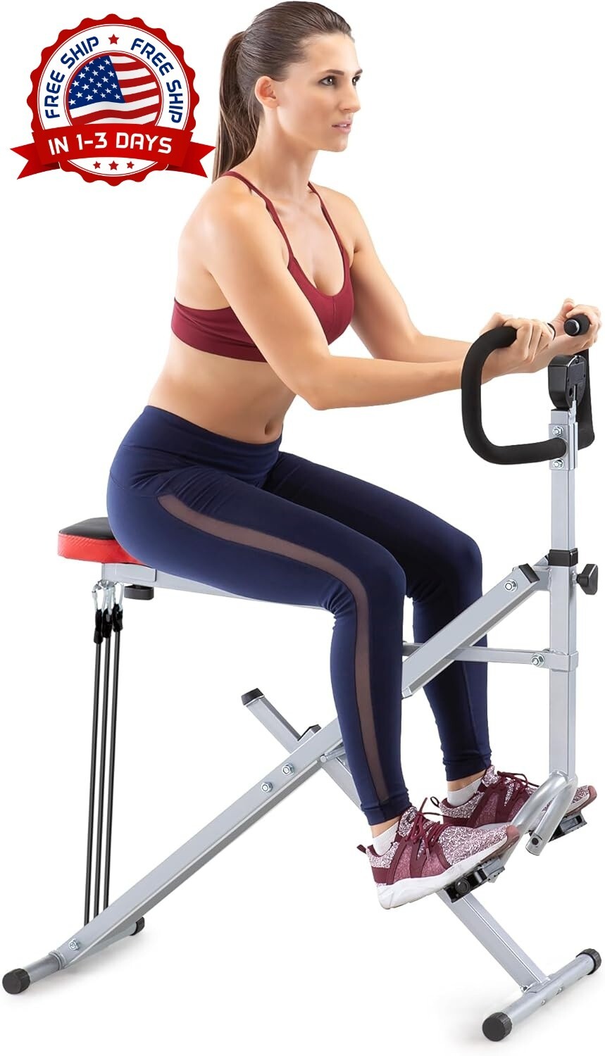 Máquina Squat Rider Para Entrenamiento De Glúteos Y Cuádriceps (Plata Y Negro)