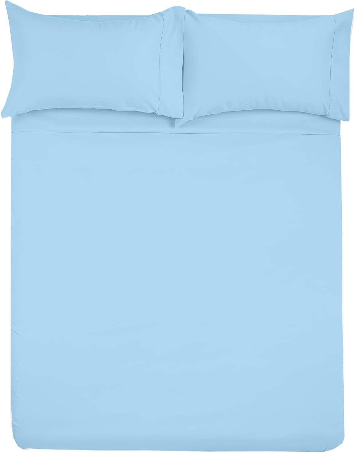 Microfiber RV Sheet Sets 48x75 3/4 Full Bunk Light Blue Solid Fits Mattresses up