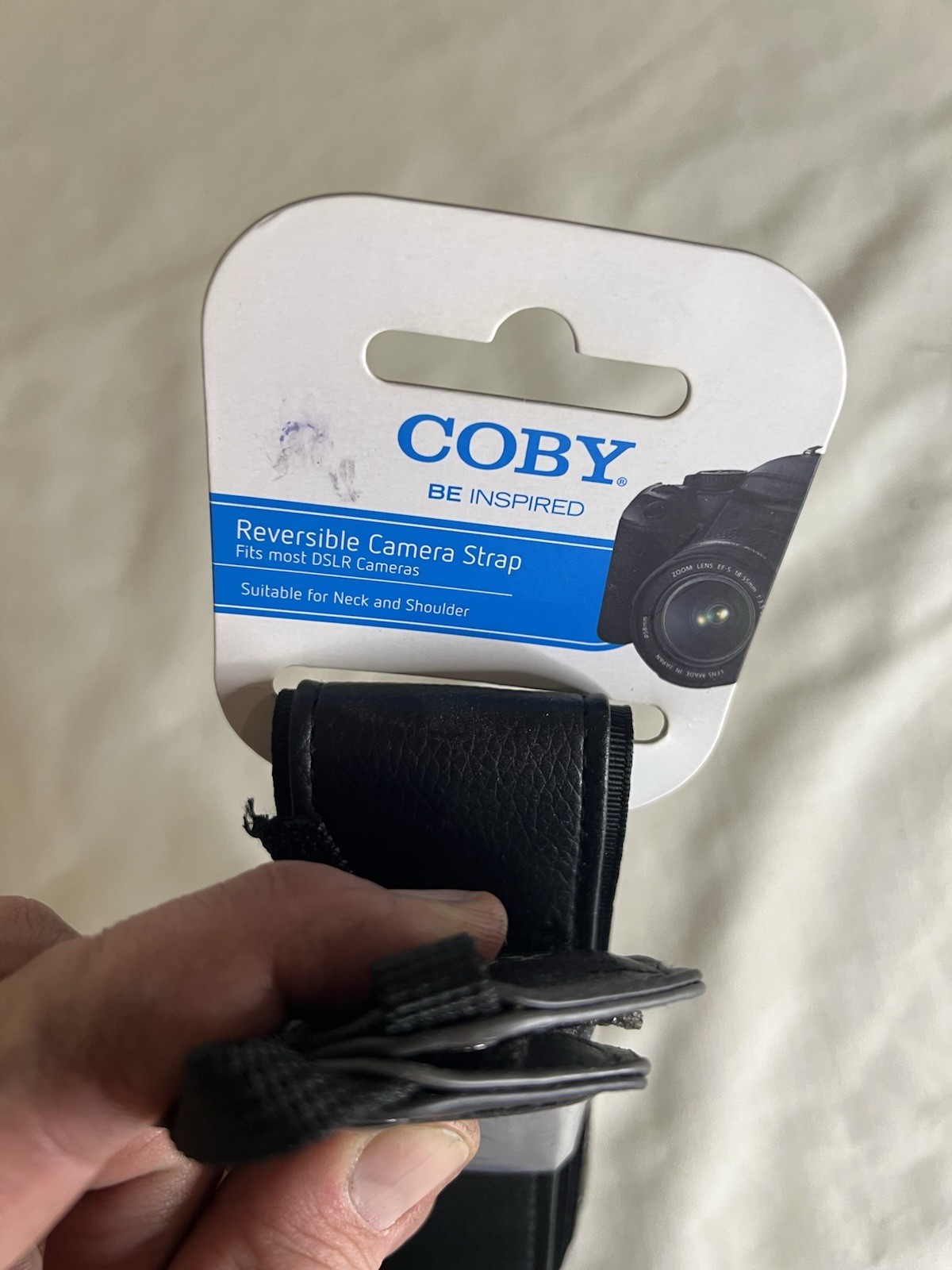 Coby Be Inspired Reversible Camera Strap Fits Most DSLR Cameras Black
