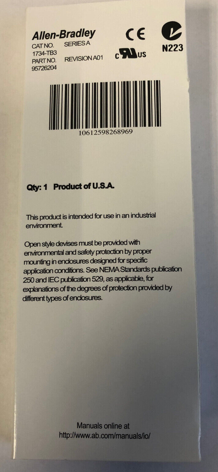 Allen Bradley 1734-TB3 Point I/O Module 1734TB3 In Box