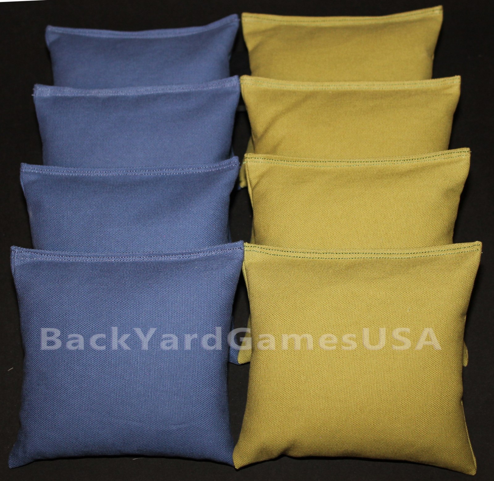 ALL WEATHER CORNHOLE BEAN BAGS Blue & Olive Resin Filled WATERPROOF