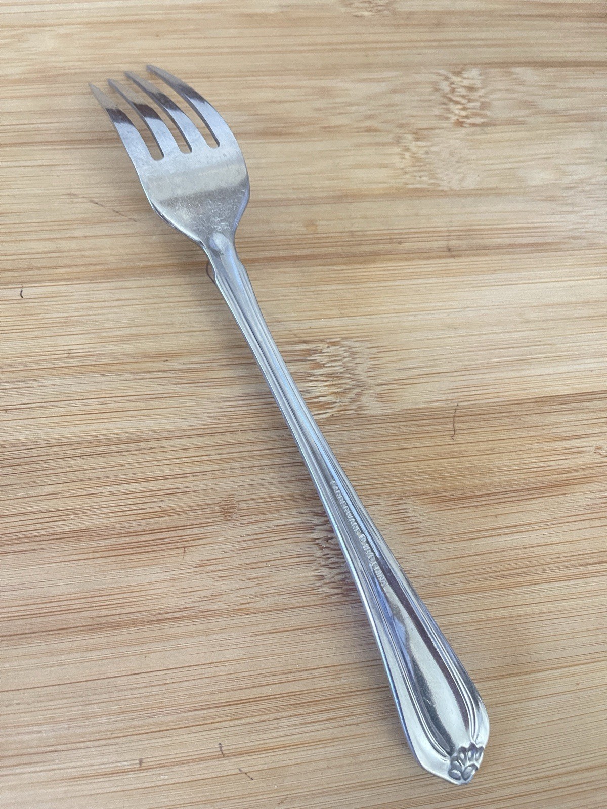 Farberware FRW32 Stainless Outline Beaded Flower Tip DINNER FORK 7.75"