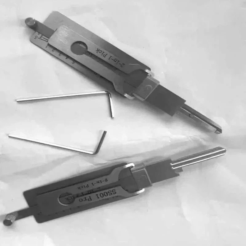 2-in-1 Stainless Steel Key Decoder Locksmith SS001 PRO Lock Repair Tools Kit 1PC