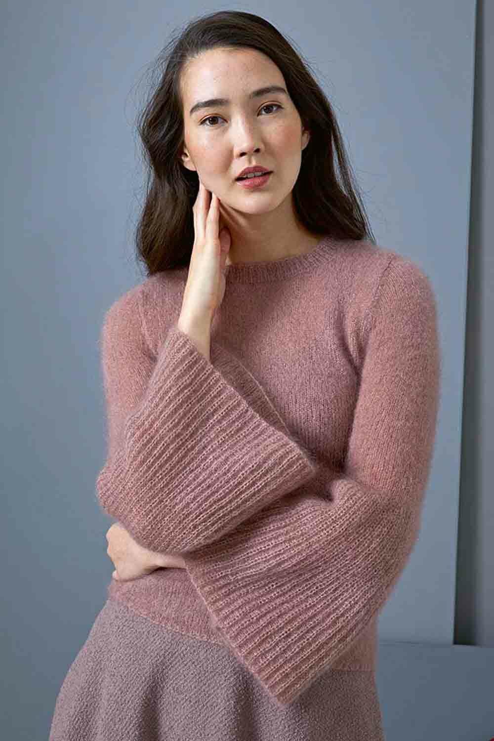 Pullover - Lang Yarns Mohair Luxe - Model Package Knitting Package With A