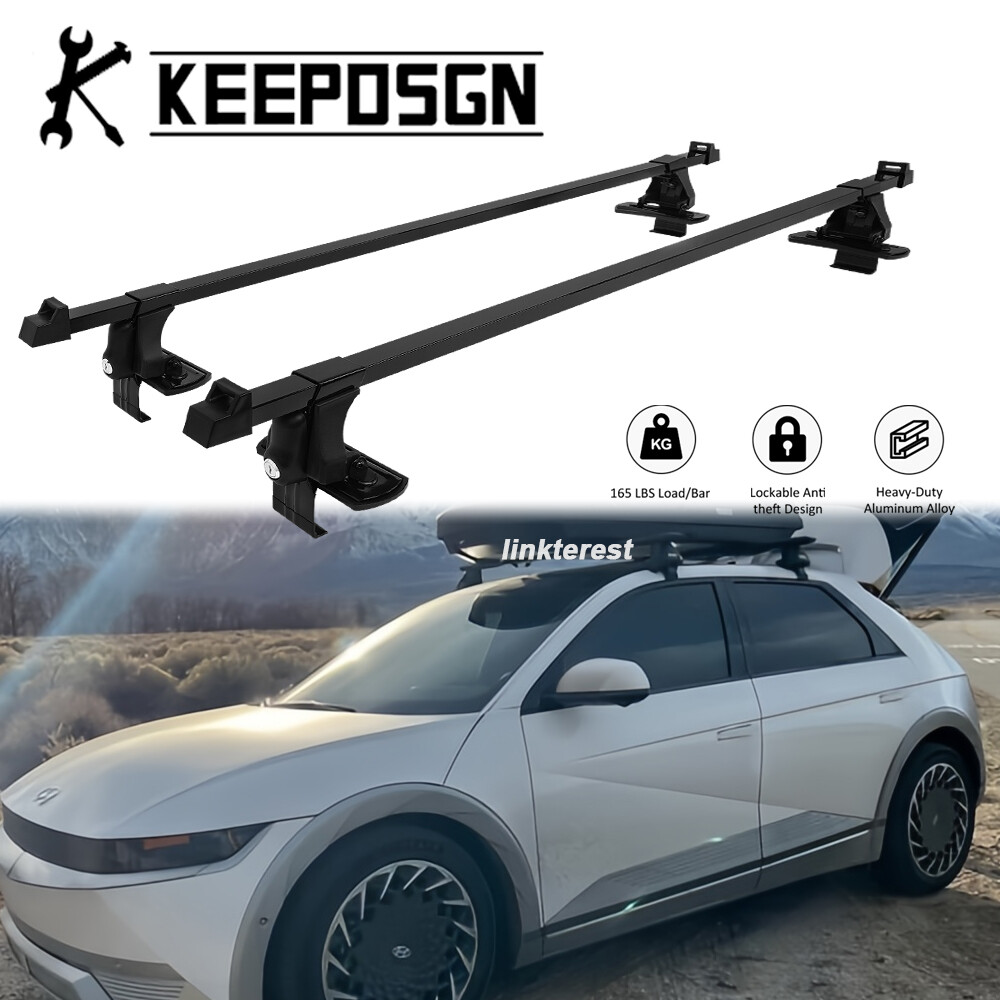 for Hyundai Ioniq Car Top Roof Rack Cross Bars Cargo Carriers Luggage Lock Black