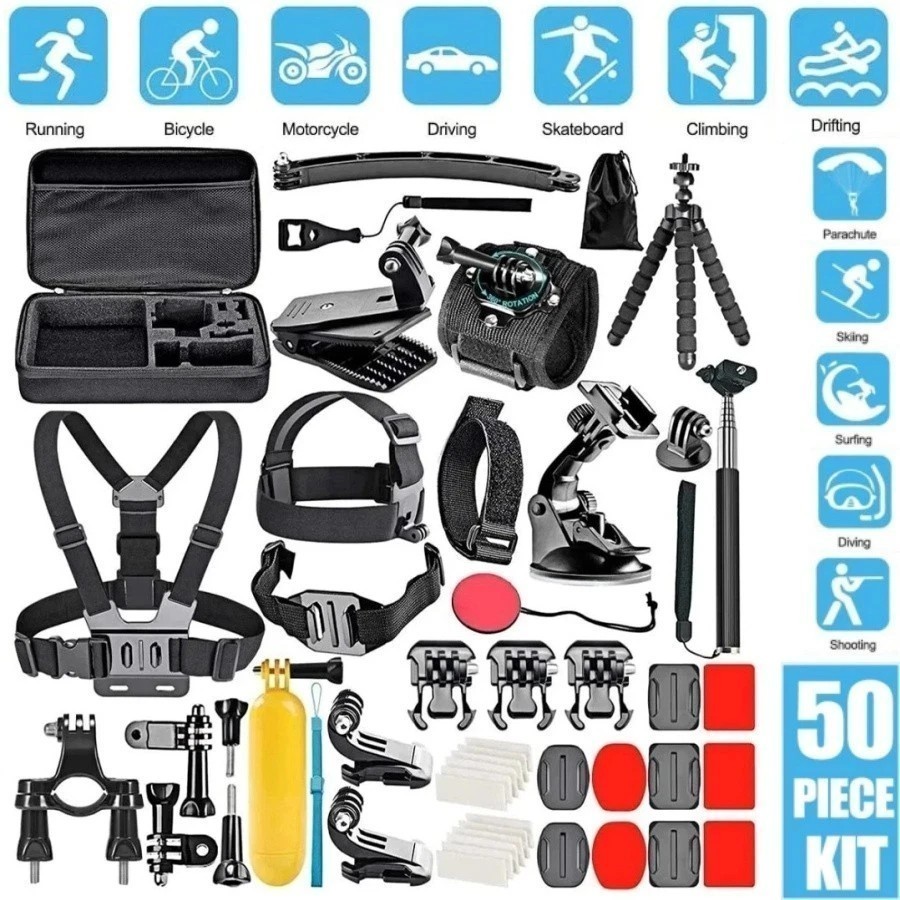 50-in-1 + for Gopro Hero 13 12 11 10 9 + Dive Case Action Camera Accessory Kit