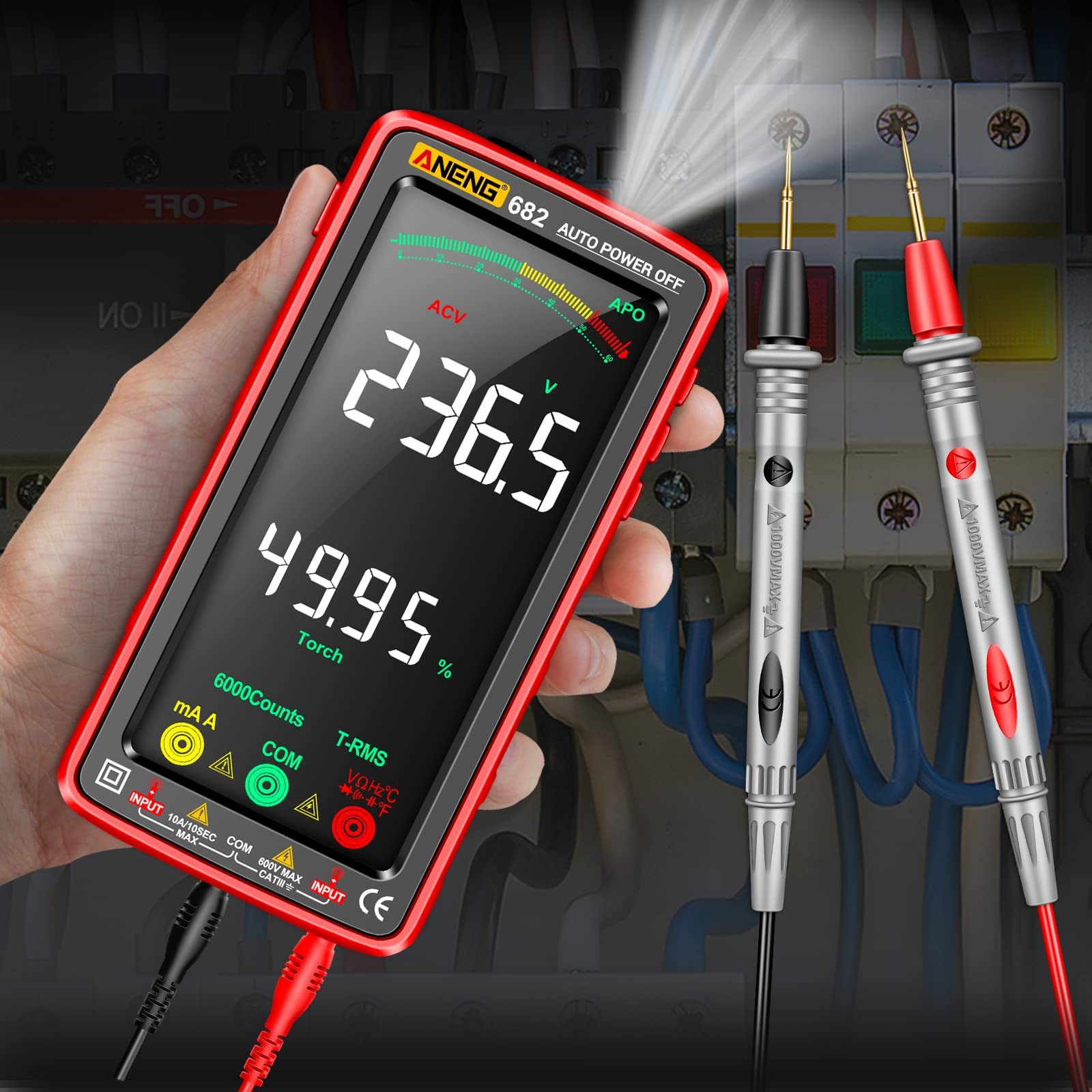 ANENG Multimeter Tester Color LCD TRMS Auto-Ranging 6000 Counts Voltmeter Sma