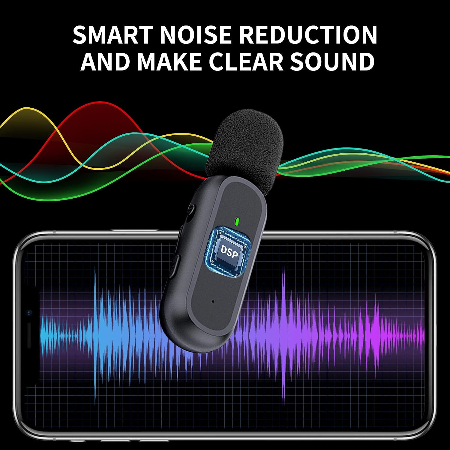 2 Pack Professional Wireless Lavalier Microphone for Iphone Ipad Android