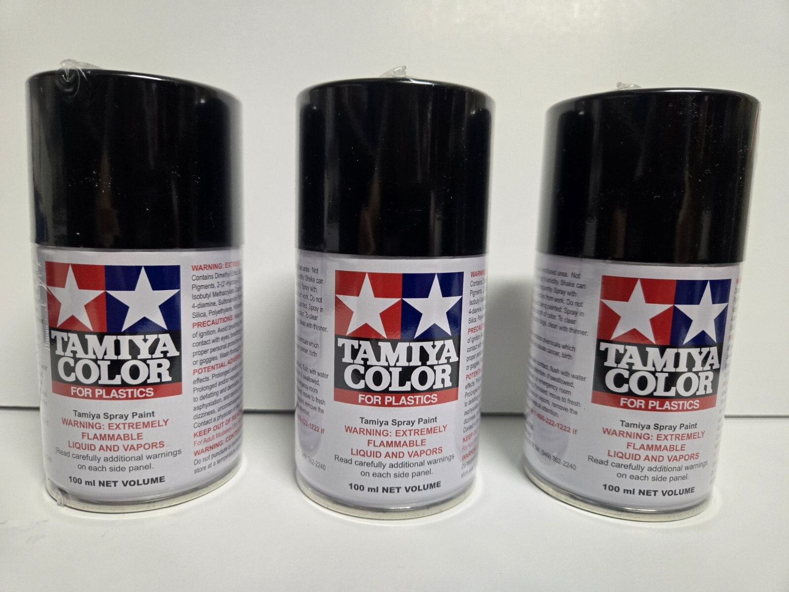 3 PACK Tamiya Spray Lacquer TS-29 Semi Gloss Black TAM85029 Lacquer Primers ts29