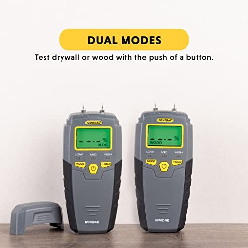 MMD4E Digital Moisture Meter, Water Leak Detector, Moisture Tester, Pin Type