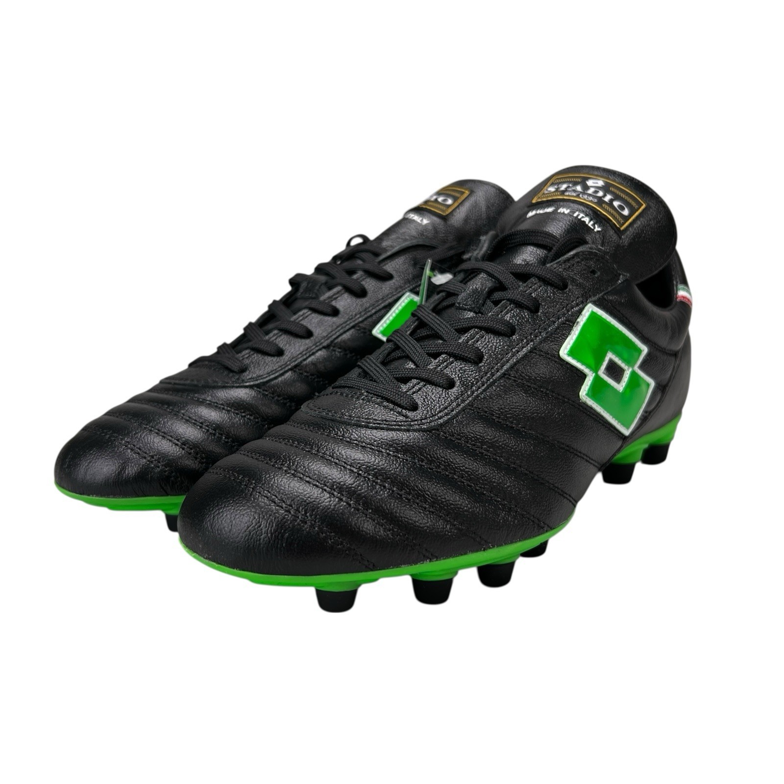 Lotto Stadio OG II FG 50 Years Black Green Leather Soccer Cleats Men's Sz 8 - 11