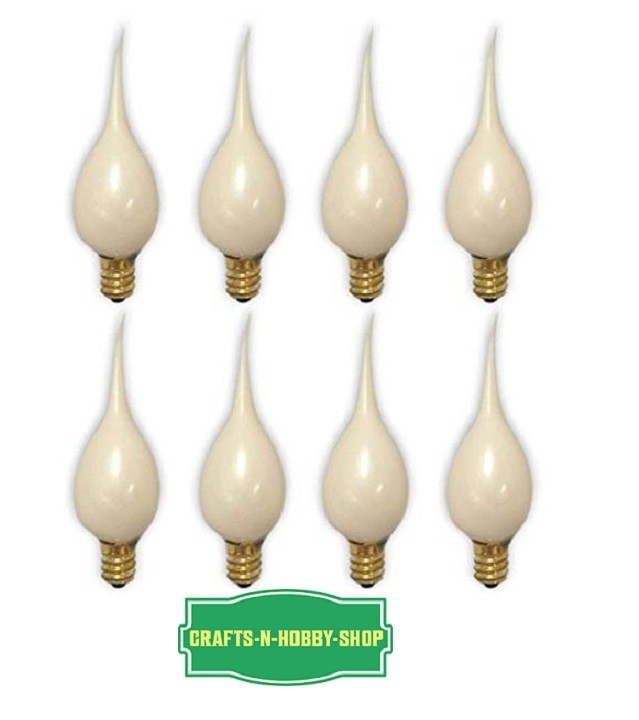 8 LED Silicone Dipped, Pearlized, Electric Candle Lamp Bulbs 0.7 Watt E12 Base