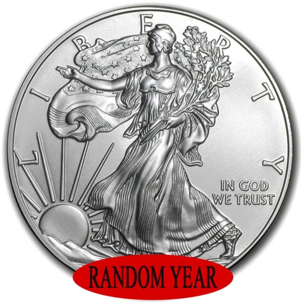 Random Year - American Silver Eagle 1 oz .999 Fine Silver $1 Coin BU - In Stock