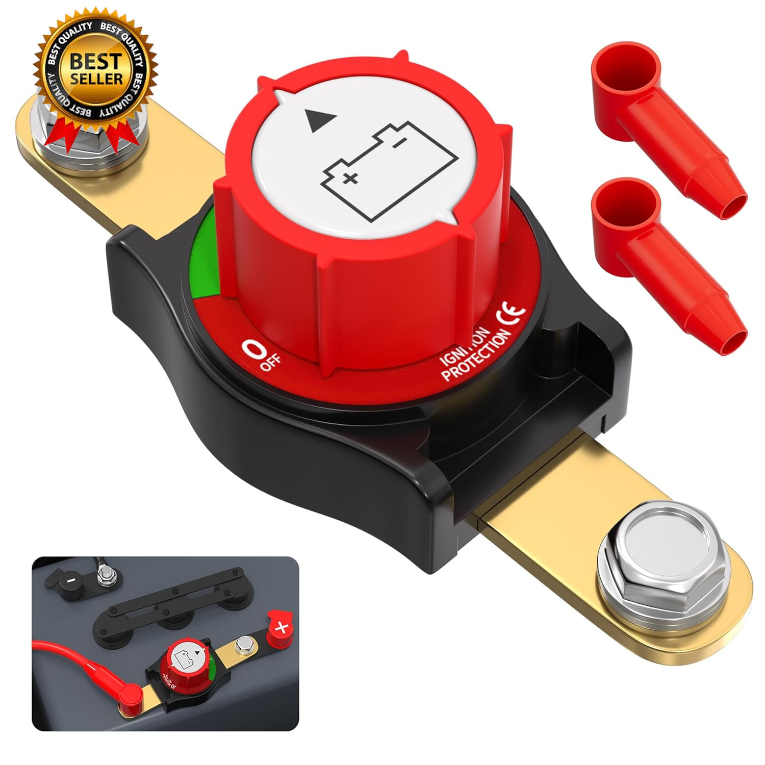 Side Post Battery Disconnect Switch 12V-48V 275A Waterproof Marine Battery Cut o