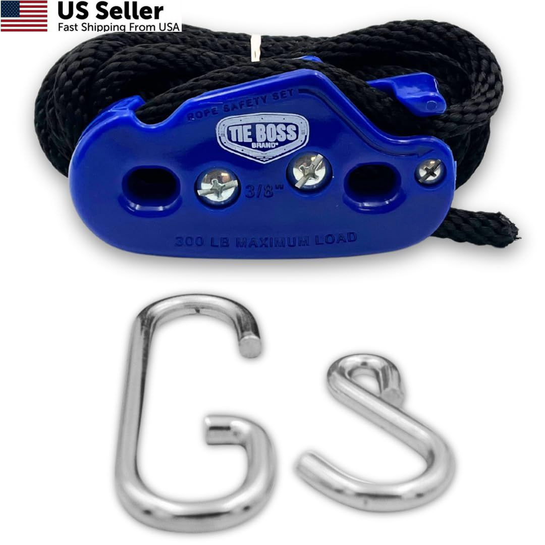 3/8 Inch Heavy Duty Rope Tightening System 300lbs WLL w/ 15ft Rope Blue USA