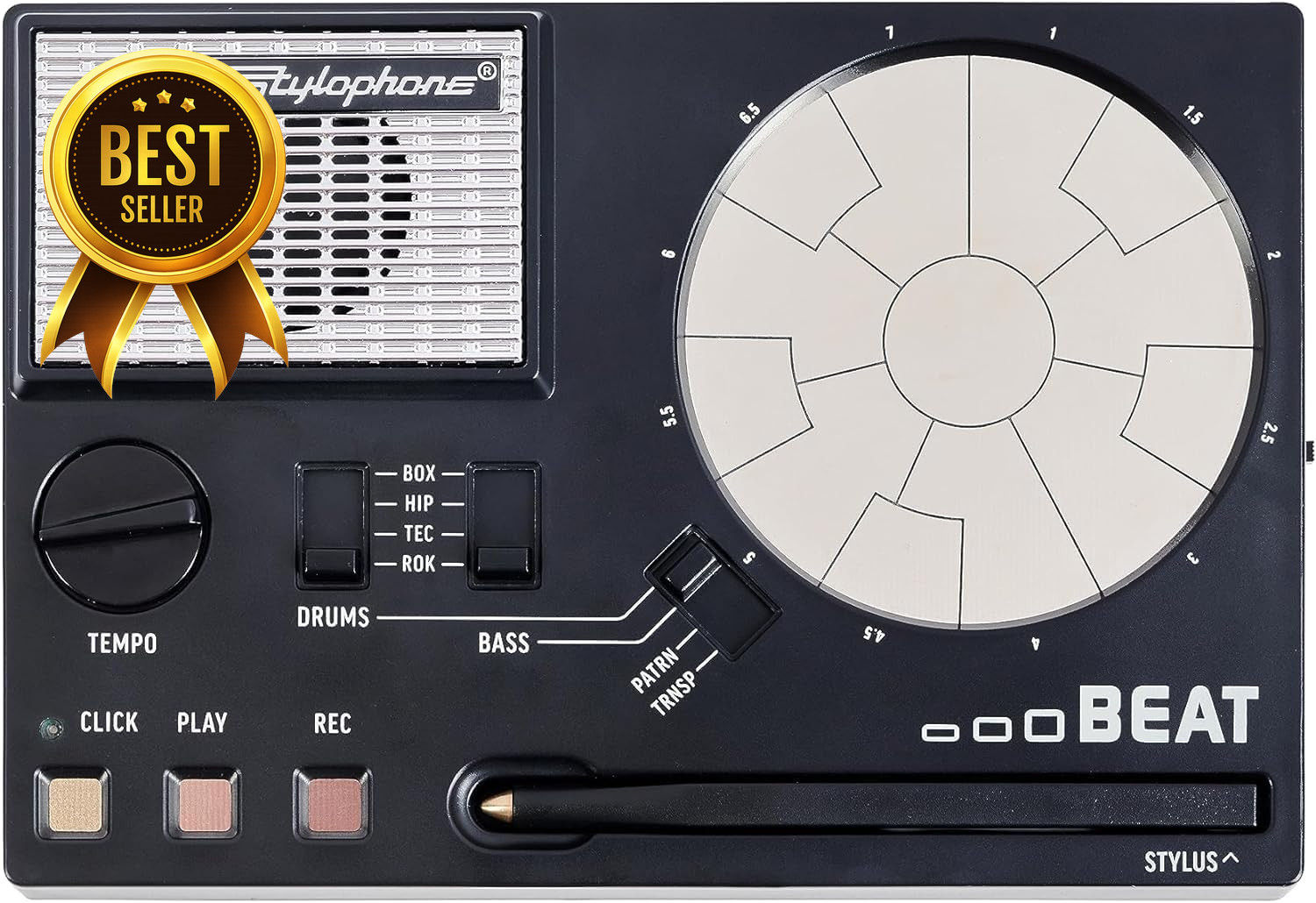 Mini Compact Stylus Drum Machine Beat Maker 4 Drum Kits 4 Bass Sounds Portable