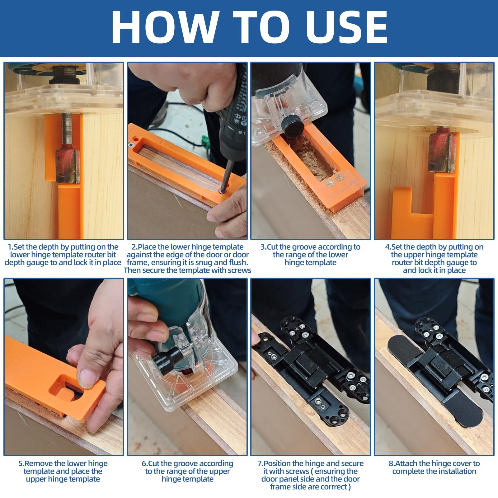 Hinge Template Invisible Hinge Router Guide Template for Door Hinge Installat...