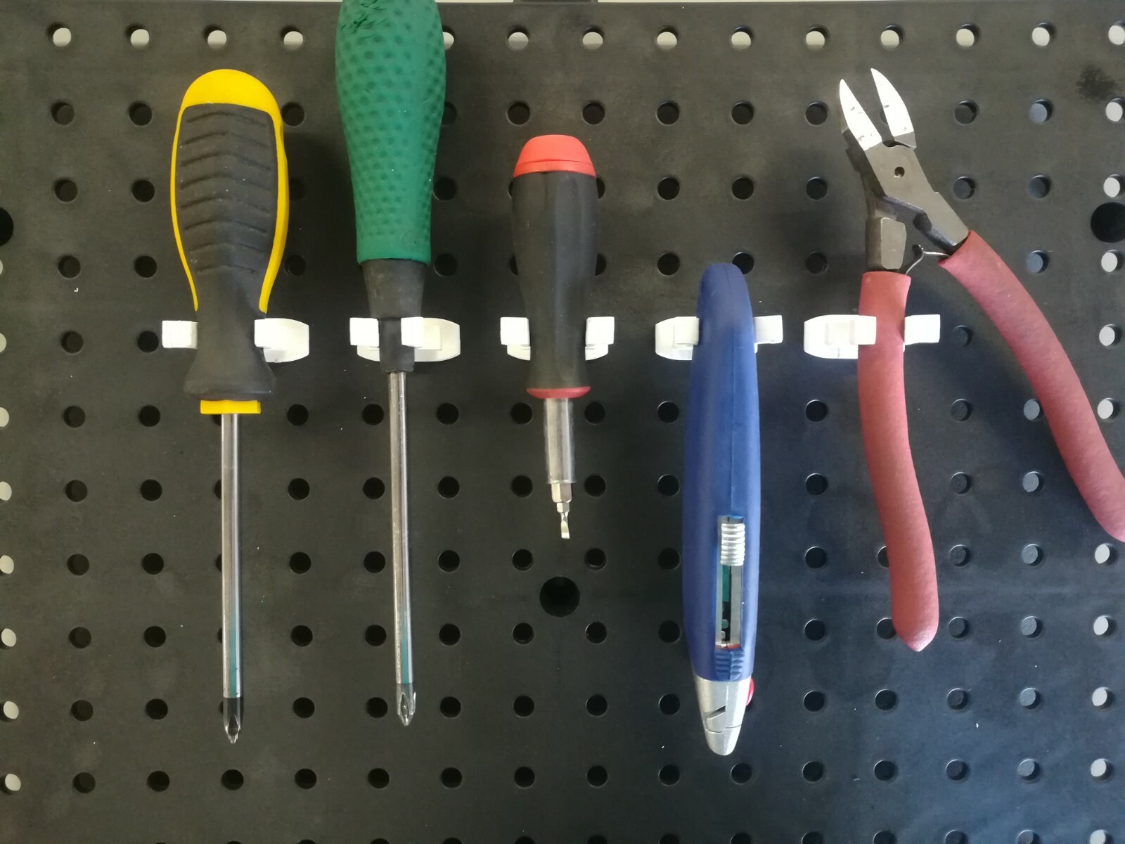 White Spring Style Multi-Purpose Tool Holder for Pegboard NO Pegboard Included