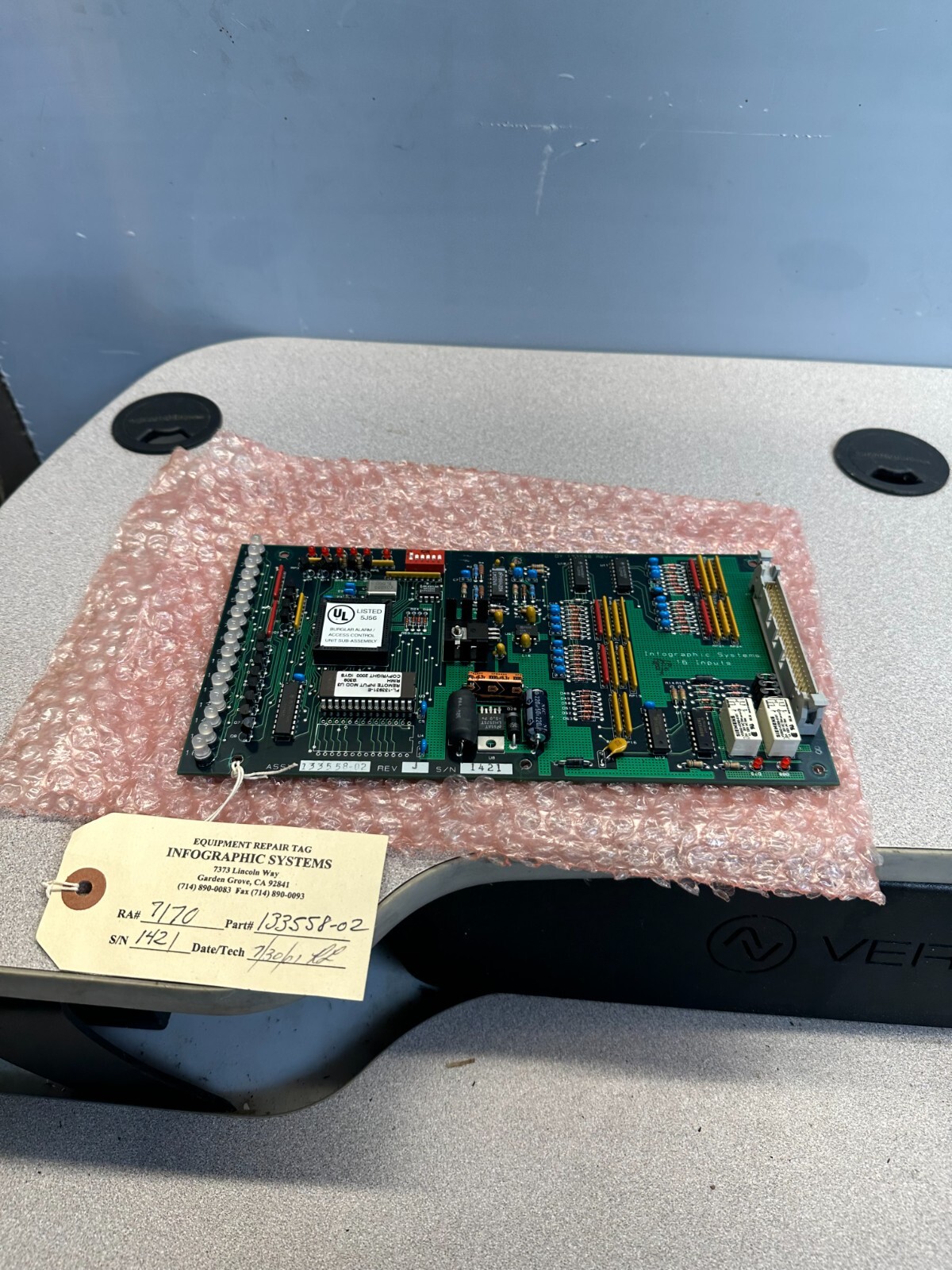INFOGRAPHICS 133558-02/ 16 INPUT BURGLAR ALARM ACU PROCESSOR. REFURBISHED