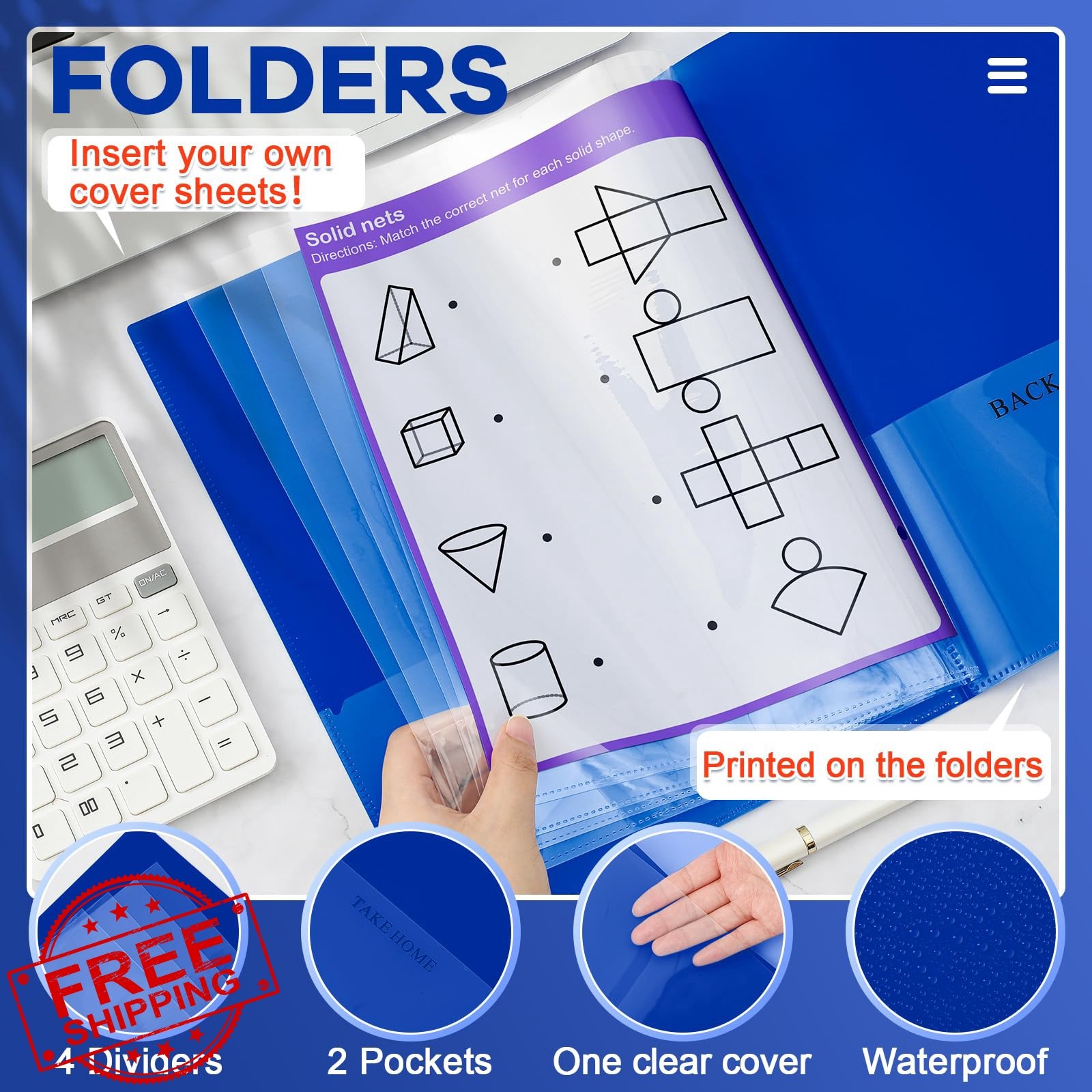 Henoyso 12 Pcs Dark Blue Folders