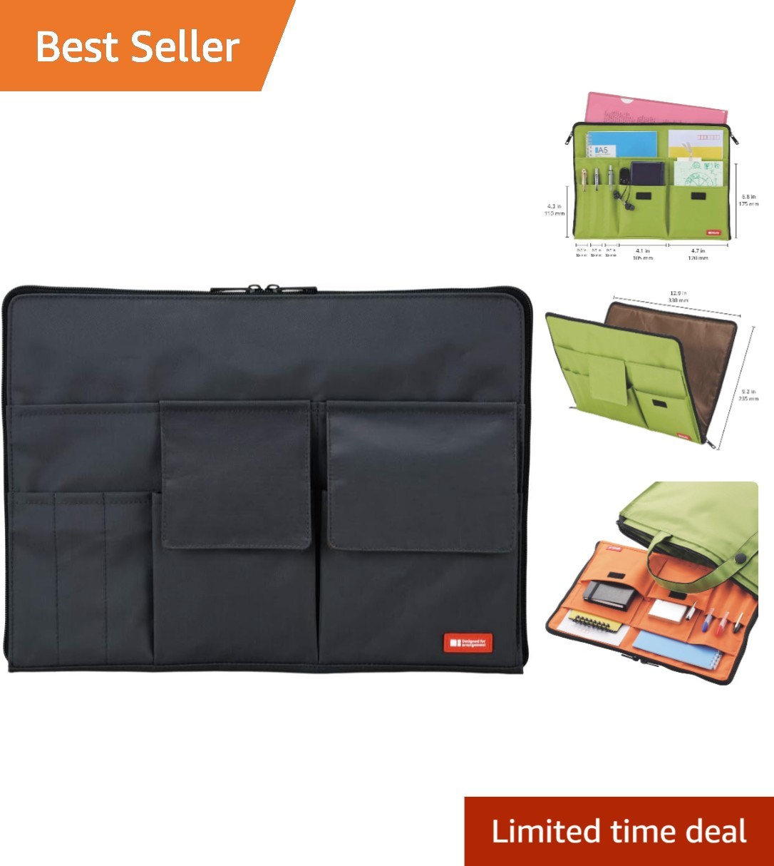 Compact Black Laptop Sleeve, 10x13.8 Inches, Perfect for Travel & Organization