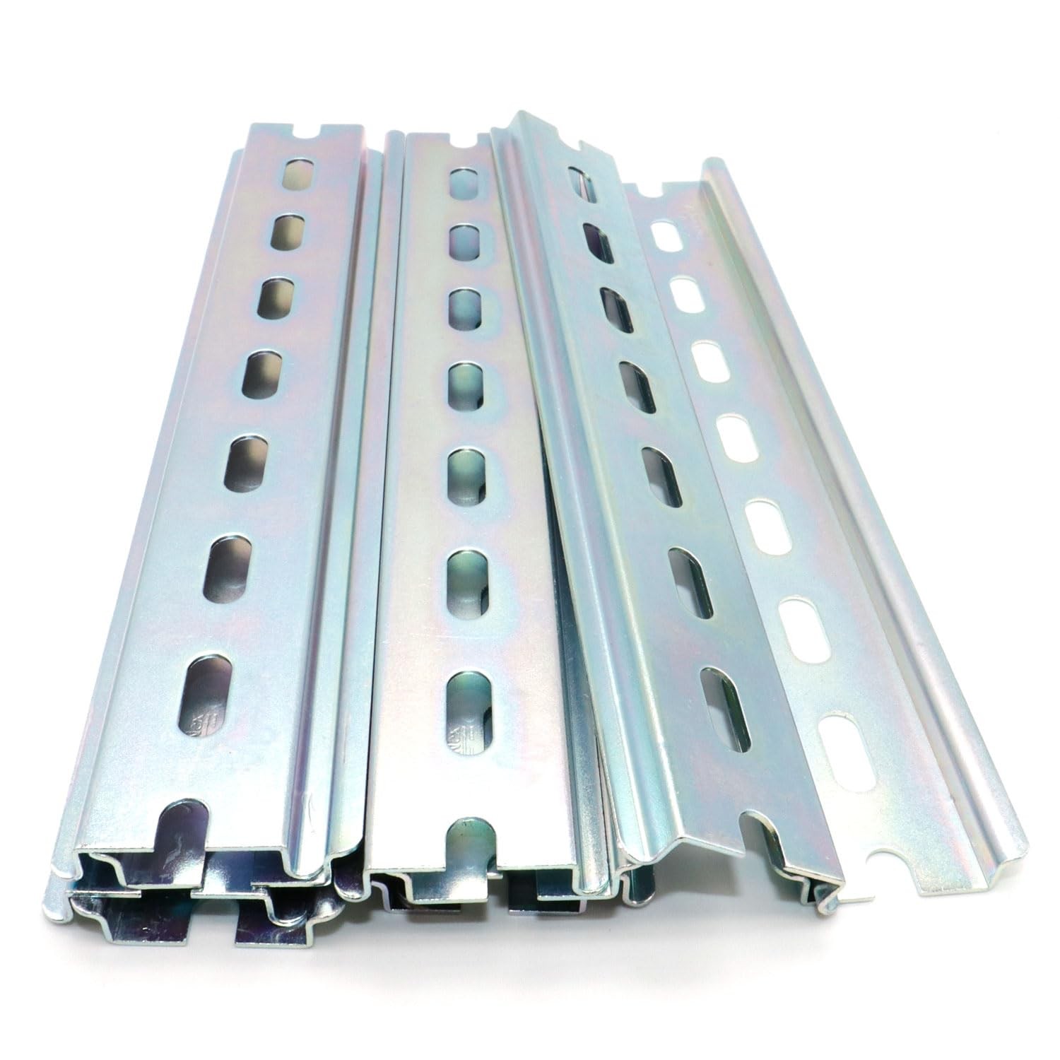 10 PCS TS35/7.5 Slotted DIN Rail Zinc Plated SPCC Steel 8" Long 35mmx7.5mm