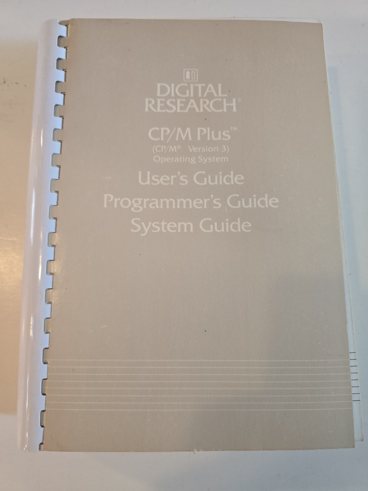 Digital Research CP/M Plus User's Guide Programmer's Guide System Guide 1983 VTG