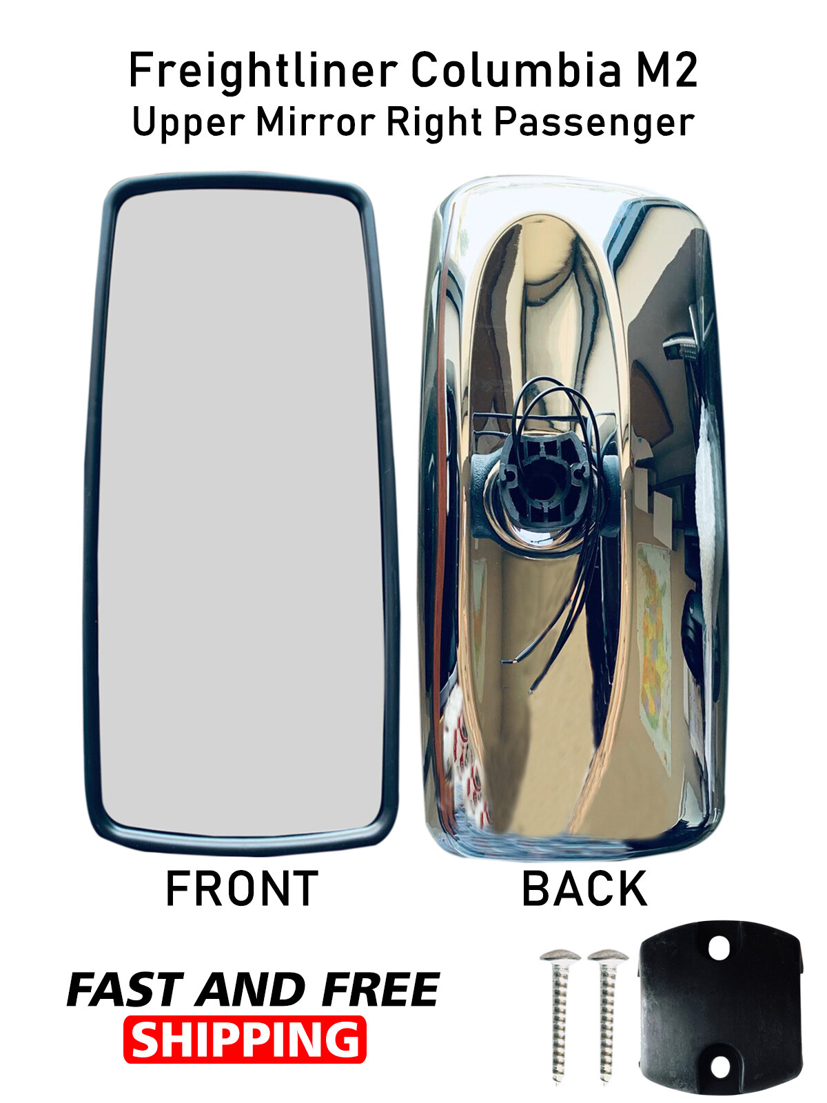 Freightliner Columbia M2 Upper Chrome Mirror Glass Right Passenger 2010-2016