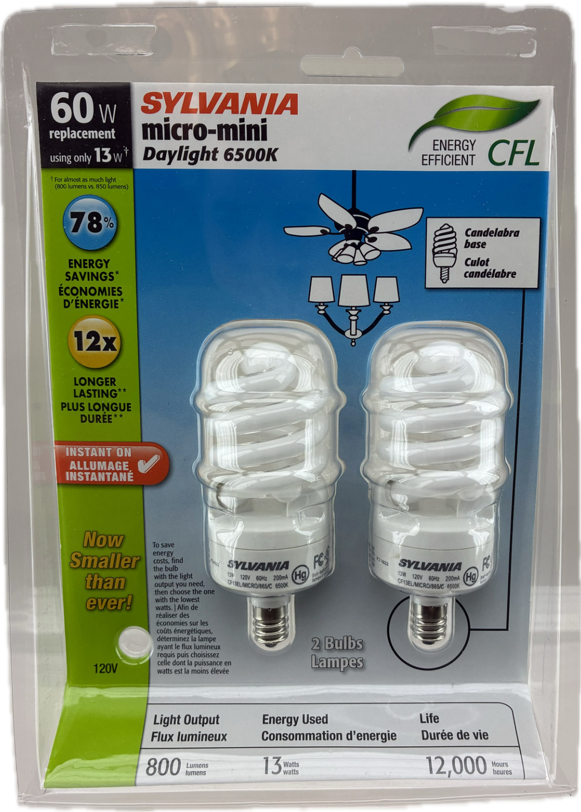 REPLACEMENT FOR SYLVANIA 26941 CF13EL/MICRO/827/C (2 PACK)