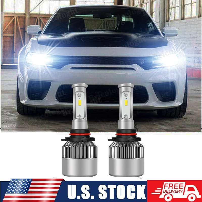 For 2015 - 2021 Dodge Charger - 2pc LED Headlight Kit Bulbs 9005 6000K