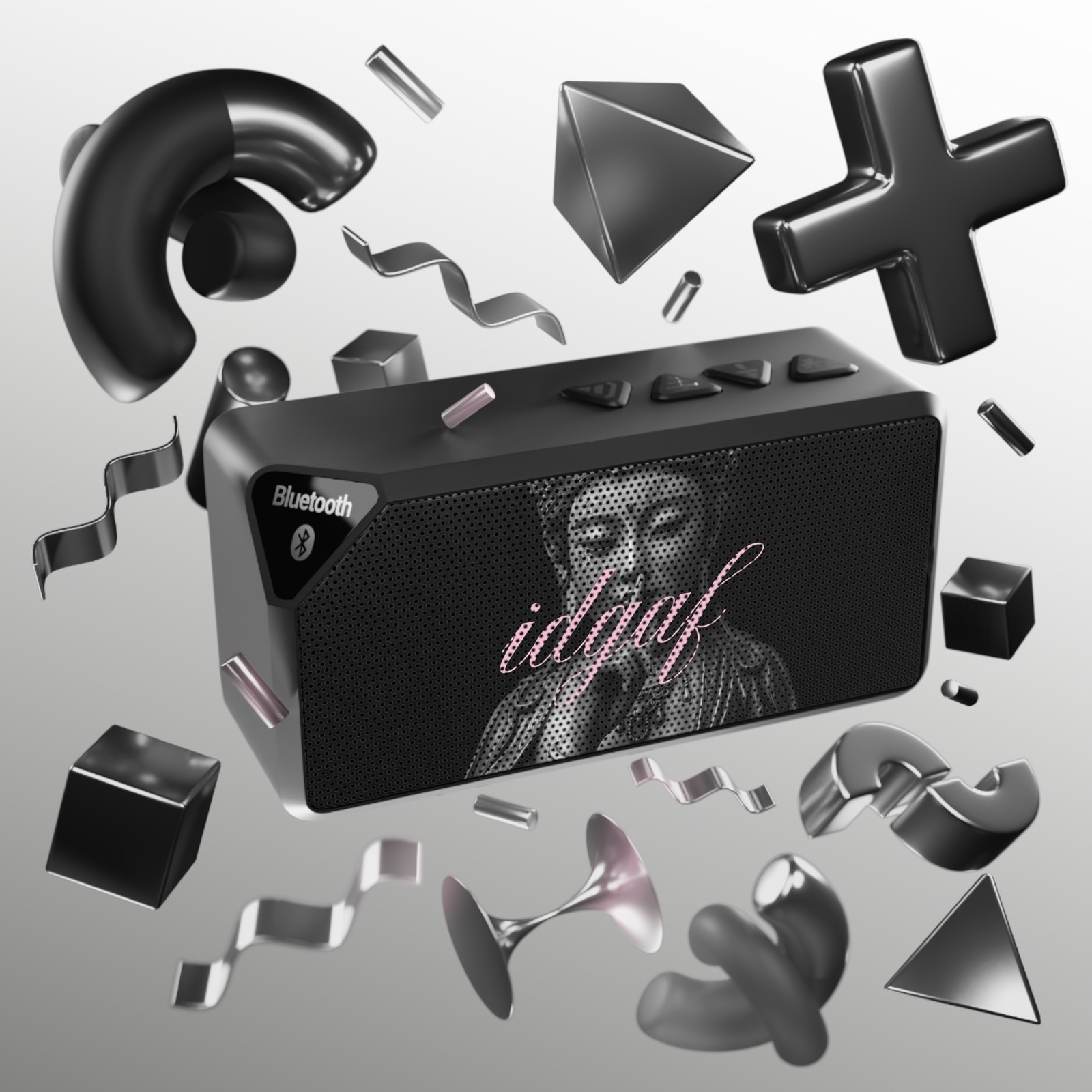 Jabba design Bluetooth Speaker | Retro Portrait, Pink Script