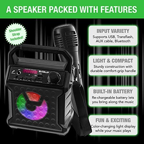 Karaoke Machine Bluetooth Speaker with Microphone Portable Wireless Party LED