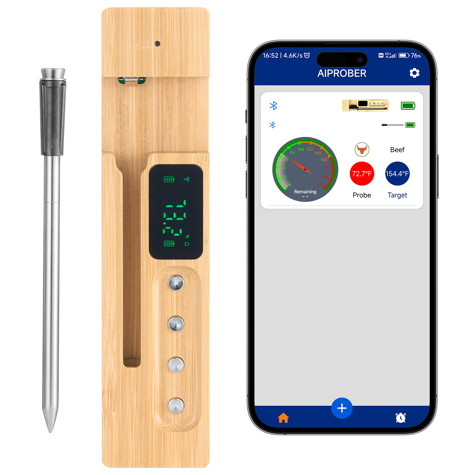 500ft Smart Wireless Meat Thermometer Digital Bluetooth for Grilling Smoker New