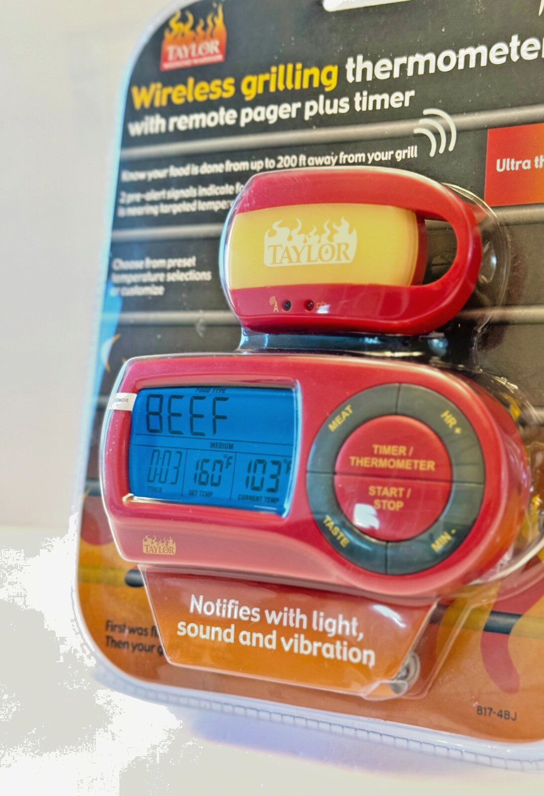 Taylor Weekend Warrior Wireless Grilling Thermometer W/Remote Pager-Timer-NEW!