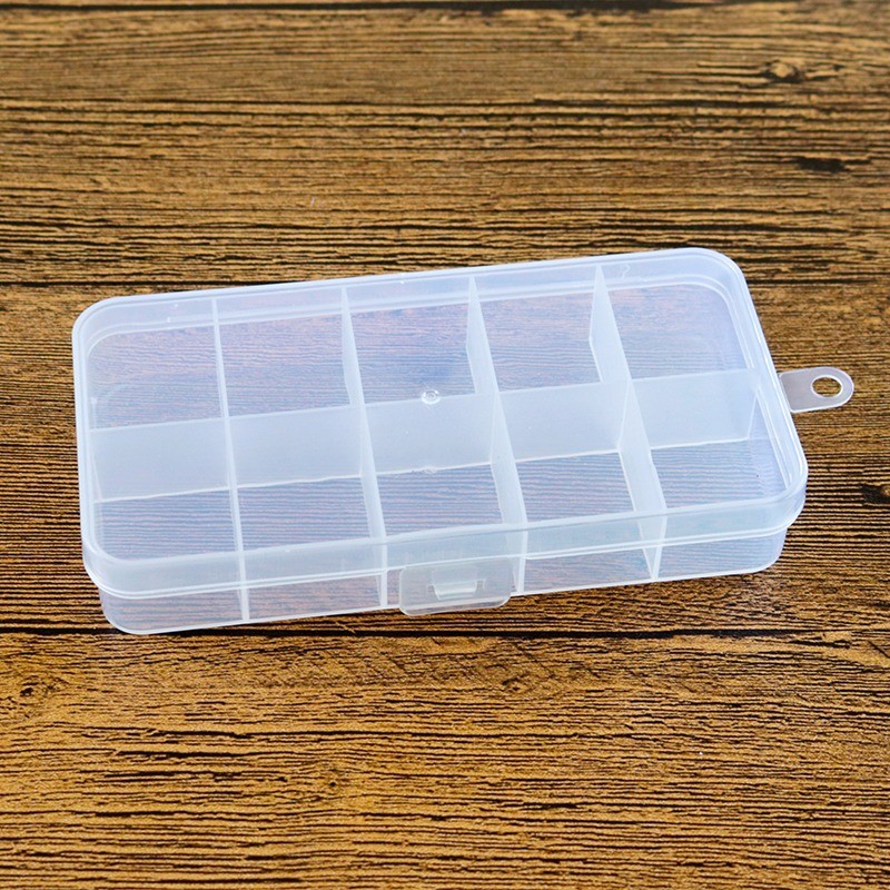 10 Cells Slot Transparent Storage Box Cover Shell Electronics Component Box