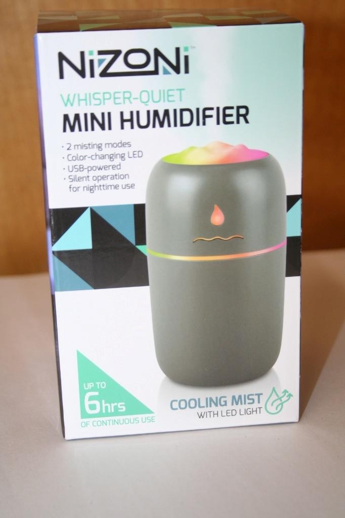 Nizoni Whisper Quiet Mini Humidifier INV00785 USB Cool Mist New Sealed