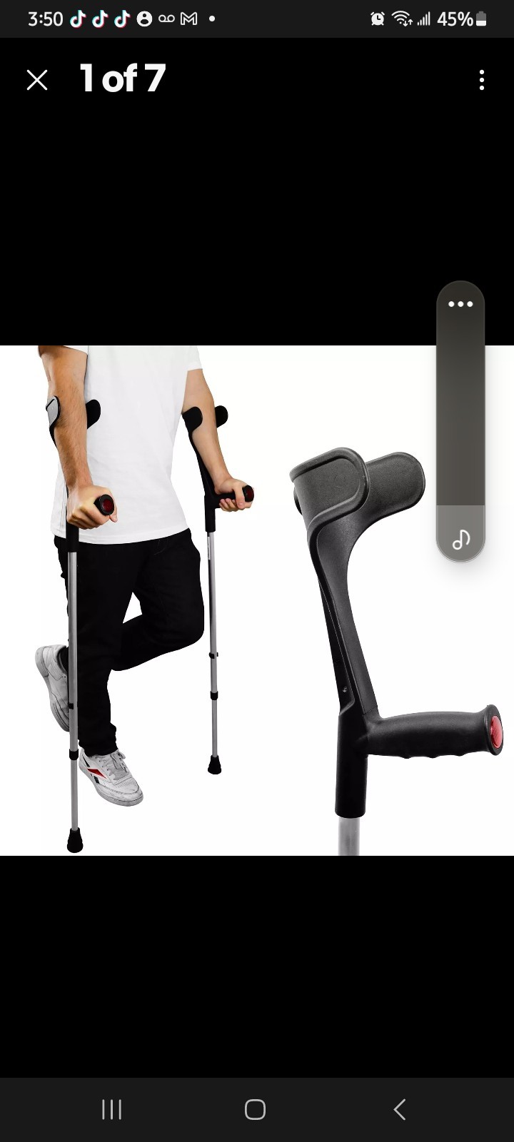 Pepe - Forearm Crutches for Adults (x2 Units, Open Cuff), Adult Crutches Adju...
